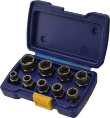 Irwin Hanson - 9 Piece Bolt Extractor Set - 3/8" Drive, Molded Plastic Case - Apex Tool & Supply