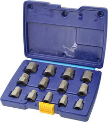 Irwin Hanson - 13 Piece Bolt Extractor Set - 3/8" Drive, Molded Plastic Case - Apex Tool & Supply
