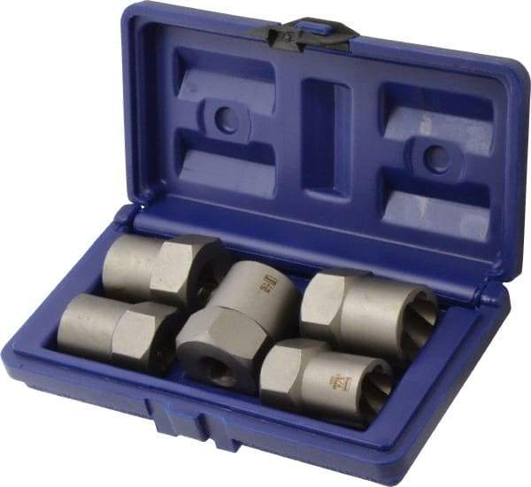 Irwin Hanson - 5 Piece Bolt Extractor Set - 1/2" Drive, Molded Plastic Case - Apex Tool & Supply