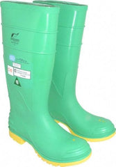 Dunlop Protective Footwear - Men's Size 6 Medium Width Steel Knee Boot - Green, PVC Upper, 16" High, Chemical Resistant, Dielectric, Non-Slip - Apex Tool & Supply