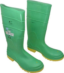 Dunlop Protective Footwear - Men's Size 13 Medium Width Steel Knee Boot - Green, PVC Upper, 16" High, Chemical Resistant, Dielectric, Non-Slip - Apex Tool & Supply