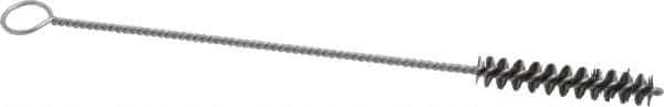 PRO-SOURCE - 2" Long x 3/8" Diam Steel Twisted Wire Bristle Brush - Single Spiral, 8" OAL, 0.006" Wire Diam, 0.11" Shank Diam - Apex Tool & Supply