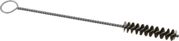 PRO-SOURCE - 2-1/2" Long x 9/16" Diam Steel Twisted Wire Bristle Brush - Single Spiral, 9" OAL, 0.008" Wire Diam, 0.142" Shank Diam - Apex Tool & Supply