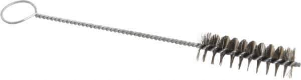 PRO-SOURCE - 3" Long x 15/16" Diam Steel Twisted Wire Bristle Brush - Single Spiral, 10" OAL, 0.008" Wire Diam, 0.16" Shank Diam - Apex Tool & Supply