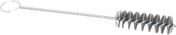 PRO-SOURCE - 3" Long x 1" Diam Steel Twisted Wire Bristle Brush - Single Spiral, 10" OAL, 0.008" Wire Diam, 0.16" Shank Diam - Apex Tool & Supply