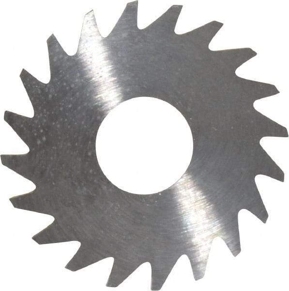RobbJack - 3/4" Diam x 0.025" Blade Thickness x 1/4" Arbor Hole Diam, 20 Tooth Slitting and Slotting Saw - Arbor Connection, Right Hand, Uncoated, Solid Carbide, Concave Ground - Apex Tool & Supply