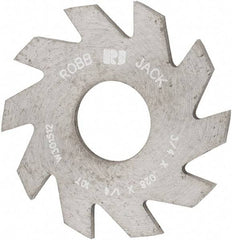 RobbJack - 3/4" Diam x 0.028" Blade Thickness x 1/4" Arbor Hole Diam, 10 Tooth Slitting and Slotting Saw - Arbor Connection, Right Hand, Uncoated, Solid Carbide, Concave Ground - Apex Tool & Supply