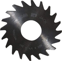 RobbJack - 3/4" Diam x 0.035" Blade Thickness x 1/4" Arbor Hole Diam, 20 Tooth Slitting and Slotting Saw - Arbor Connection, Right Hand, Uncoated, Solid Carbide, Concave Ground - Apex Tool & Supply