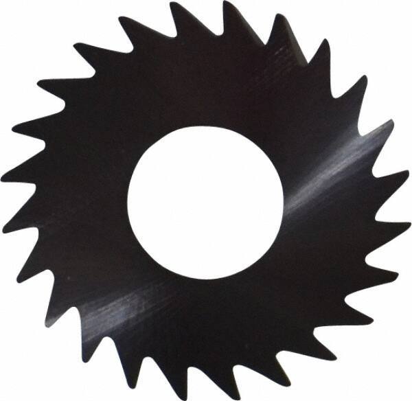 RobbJack - 1" Diam x 0.006" Blade Thickness x 3/8" Arbor Hole Diam, 24 Tooth Slitting and Slotting Saw - Arbor Connection, Right Hand, Uncoated, Solid Carbide, Concave Ground - Apex Tool & Supply