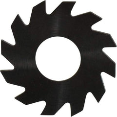 RobbJack - 1" Diam x 0.051" Blade Thickness x 3/8" Arbor Hole Diam, 12 Tooth Slitting and Slotting Saw - Arbor Connection, Right Hand, Uncoated, Solid Carbide, Concave Ground - Apex Tool & Supply