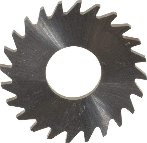 RobbJack - 1" Diam x 1/16" Blade Thickness x 3/8" Arbor Hole Diam, 24 Tooth Slitting and Slotting Saw - Arbor Connection, Right Hand, Uncoated, Solid Carbide, Concave Ground - Apex Tool & Supply