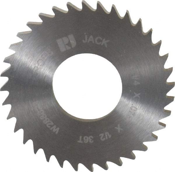 RobbJack - 1-1/4" Diam x 0.0781" Blade Thickness x 1/2" Arbor Hole Diam, 36 Tooth Slitting and Slotting Saw - Arbor Connection, Right Hand, Uncoated, Solid Carbide, Concave Ground - Apex Tool & Supply