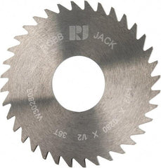 RobbJack - 1-1/2" Diam x 0.028" Blade Thickness x 1/2" Arbor Hole Diam, 36 Tooth Slitting and Slotting Saw - Arbor Connection, Right Hand, Uncoated, Solid Carbide, Concave Ground - Apex Tool & Supply