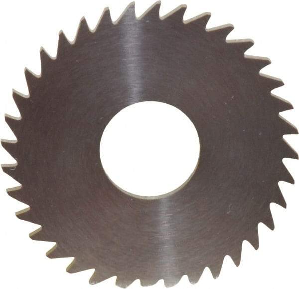 RobbJack - 1-1/2" Diam x 0.0781" Blade Thickness x 1/2" Arbor Hole Diam, 36 Tooth Slitting and Slotting Saw - Arbor Connection, Right Hand, Uncoated, Solid Carbide, Concave Ground - Apex Tool & Supply