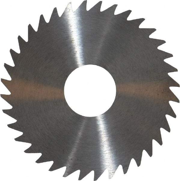 RobbJack - 1-3/4" Diam x 0.0156" Blade Thickness x 1/2" Arbor Hole Diam, 36 Tooth Slitting and Slotting Saw - Arbor Connection, Right Hand, Uncoated, Solid Carbide, Concave Ground - Apex Tool & Supply