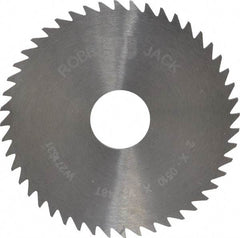 RobbJack - 2" Diam x 0.051" Blade Thickness x 1/2" Arbor Hole Diam, 48 Tooth Slitting and Slotting Saw - Arbor Connection, Right Hand, Uncoated, Solid Carbide, Concave Ground - Apex Tool & Supply