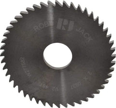 RobbJack - 2" Diam x 0.0937" Blade Thickness x 1/2" Arbor Hole Diam, 48 Tooth Slitting and Slotting Saw - Arbor Connection, Right Hand, Uncoated, Solid Carbide, Concave Ground - Apex Tool & Supply