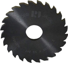 RobbJack - 2" Diam x 1/8" Blade Thickness x 1/2" Arbor Hole Diam, 24 Tooth Slitting and Slotting Saw - Arbor Connection, Right Hand, Uncoated, Solid Carbide, Concave Ground - Apex Tool & Supply