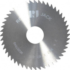 RobbJack - 2" Diam x 0.1562" Blade Thickness x 1/2" Arbor Hole Diam, 48 Tooth Slitting and Slotting Saw - Arbor Connection, Right Hand, Uncoated, Solid Carbide, Concave Ground - Apex Tool & Supply