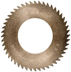 RobbJack - 2" Diam x 0.0312" Blade Thickness x 1" Arbor Hole Diam, 48 Tooth Slitting and Slotting Saw - Arbor Connection, Right Hand, Uncoated, Solid Carbide, Concave Ground - Apex Tool & Supply