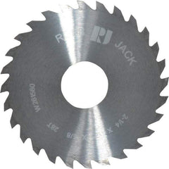 RobbJack - 2-1/4" Diam x 1/8" Blade Thickness x 5/8" Arbor Hole Diam, 28 Tooth Slitting and Slotting Saw - Arbor Connection, Right Hand, Uncoated, Solid Carbide, Concave Ground - Apex Tool & Supply