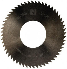 RobbJack - 2-1/2" Diam x 0.0312" Blade Thickness x 1" Arbor Hole Diam, 56 Tooth Slitting and Slotting Saw - Arbor Connection, Right Hand, Uncoated, Solid Carbide, Concave Ground - Apex Tool & Supply