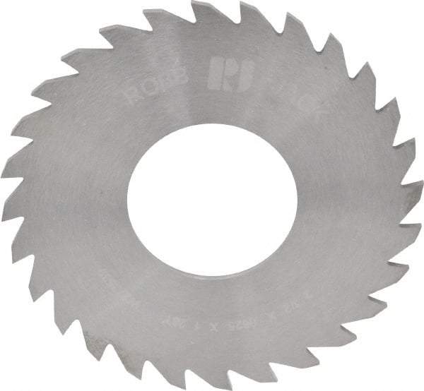 RobbJack - 2-1/2" Diam x 1/16" Blade Thickness x 1" Arbor Hole Diam, 28 Tooth Slitting and Slotting Saw - Arbor Connection, Right Hand, Uncoated, Solid Carbide, Concave Ground - Apex Tool & Supply