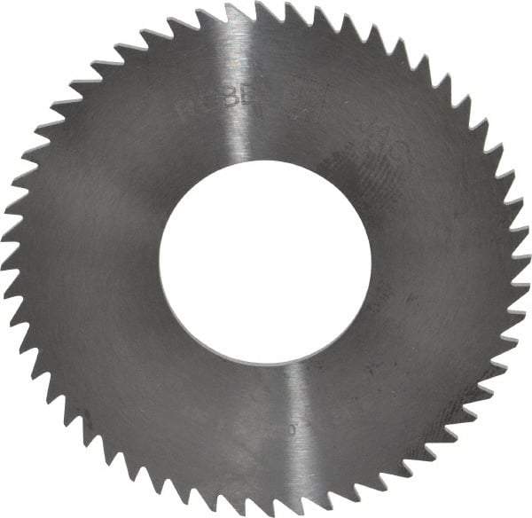 RobbJack - 2-1/2" Diam x 1/16" Blade Thickness x 1" Arbor Hole Diam, 56 Tooth Slitting and Slotting Saw - Arbor Connection, Right Hand, Uncoated, Solid Carbide, Concave Ground - Apex Tool & Supply
