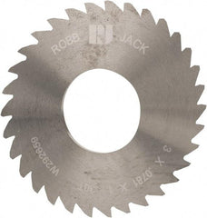 RobbJack - 3" Diam x 0.0781" Blade Thickness x 1" Arbor Hole Diam, 30 Tooth Slitting and Slotting Saw - Arbor Connection, Right Hand, Uncoated, Solid Carbide, Concave Ground - Apex Tool & Supply