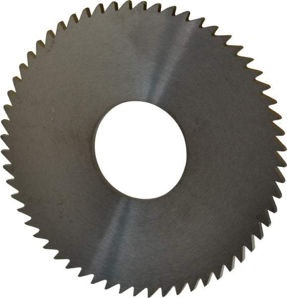 RobbJack - 3" Diam x 0.0937" Blade Thickness x 1" Arbor Hole Diam, 60 Tooth Slitting and Slotting Saw - Arbor Connection, Right Hand, Uncoated, Solid Carbide, Concave Ground - Apex Tool & Supply
