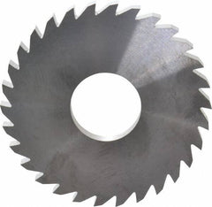 RobbJack - 3" Diam x 1/4" Blade Thickness x 1" Arbor Hole Diam, 30 Tooth Slitting and Slotting Saw - Arbor Connection, Right Hand, Uncoated, Solid Carbide, Concave Ground - Apex Tool & Supply