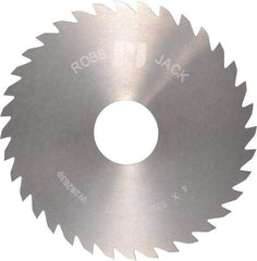 RobbJack - 4" Diam x 0.0312" Blade Thickness x 1" Arbor Hole Diam, 36 Tooth Slitting and Slotting Saw - Arbor Connection, Right Hand, Uncoated, Solid Carbide, Concave Ground - Apex Tool & Supply