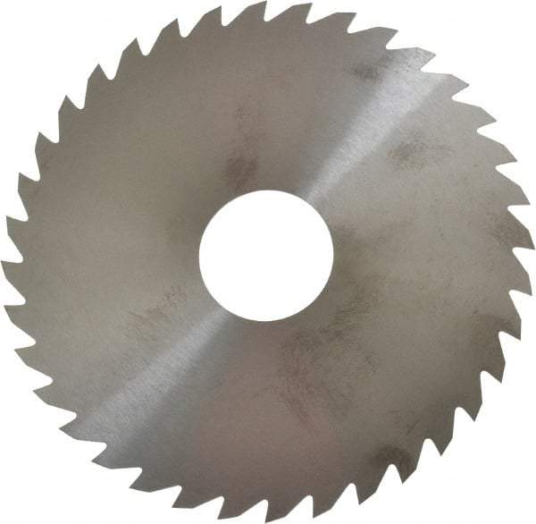 RobbJack - 4" Diam x 0.04" Blade Thickness x 1" Arbor Hole Diam, 36 Tooth Slitting and Slotting Saw - Arbor Connection, Right Hand, Uncoated, Solid Carbide, Concave Ground - Apex Tool & Supply