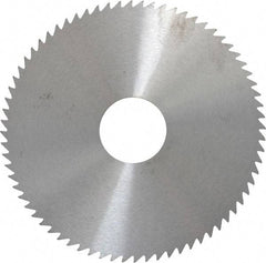 RobbJack - 4" Diam x 0.0468" Blade Thickness x 1" Arbor Hole Diam, 72 Tooth Slitting and Slotting Saw - Arbor Connection, Right Hand, Uncoated, Solid Carbide, Concave Ground - Apex Tool & Supply