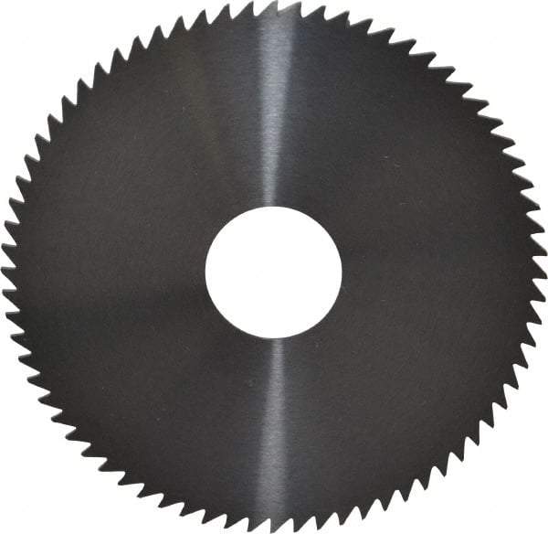 RobbJack - 4" Diam x 1/16" Blade Thickness x 1" Arbor Hole Diam, 72 Tooth Slitting and Slotting Saw - Arbor Connection, Right Hand, Uncoated, Solid Carbide, Concave Ground - Apex Tool & Supply