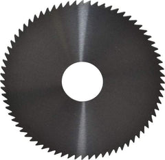 RobbJack - 4" Diam x 1/16" Blade Thickness x 1" Arbor Hole Diam, 72 Tooth Slitting and Slotting Saw - Arbor Connection, Right Hand, Uncoated, Solid Carbide, Concave Ground - Apex Tool & Supply
