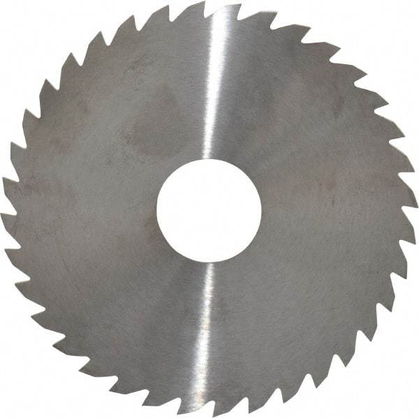 RobbJack - 4" Diam x 0.0781" Blade Thickness x 1" Arbor Hole Diam, 36 Tooth Slitting and Slotting Saw - Arbor Connection, Right Hand, Uncoated, Solid Carbide, Concave Ground - Apex Tool & Supply