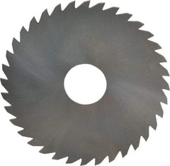 RobbJack - 4" Diam x 0.0937" Blade Thickness x 1" Arbor Hole Diam, 36 Tooth Slitting and Slotting Saw - Arbor Connection, Right Hand, Uncoated, Solid Carbide, Concave Ground - Apex Tool & Supply
