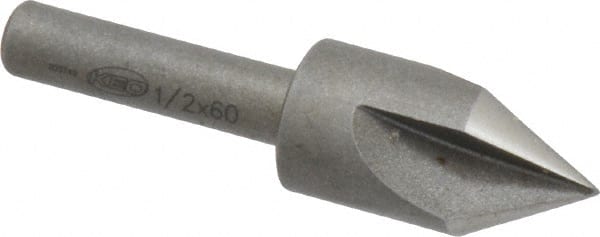 Keo - 1/2" Head Diam, 1/4" Shank Diam, 3 Flute 60° High Speed Steel Countersink - Apex Tool & Supply