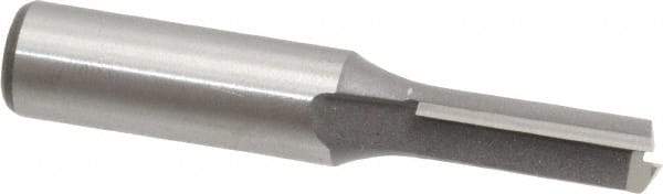 Amana Tool - 3/8" Diam, 1/2" Shank Diam, 1" Length of Cut, 2 Flute Straight Router Bit - 2-3/4" Overall Length, Carbide Tipped - Apex Tool & Supply