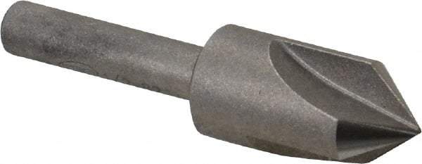 Keo - 1/2" Head Diam, 1/4" Shank Diam, 3 Flute 82° High Speed Steel Countersink - Bright Finish, 2" OAL, Single End, Straight Shank, Right Hand Cut - Apex Tool & Supply