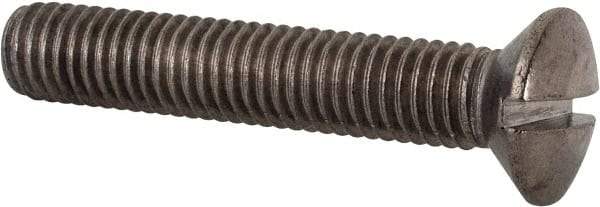 Value Collection - M8x1.25 Metric Coarse, 45mm OAL Slotted Drive Machine Screw - Oval Head, Grade 18-8 & A2 Stainless Steel, Uncoated, Without Washer - Apex Tool & Supply