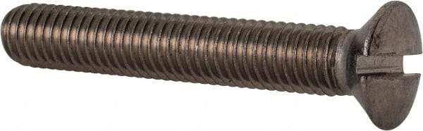 Value Collection - M8x1.25 Metric Coarse, 50mm OAL Slotted Drive Machine Screw - Oval Head, Grade 18-8 & A2 Stainless Steel, Uncoated, Without Washer - Apex Tool & Supply