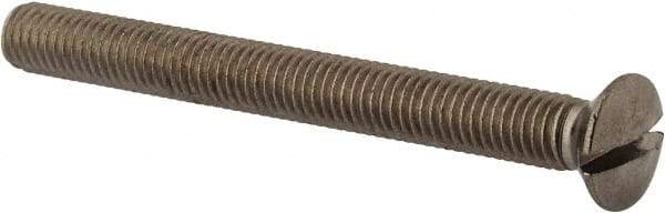 Value Collection - M8x1.25 Metric Coarse, 80mm OAL Slotted Drive Machine Screw - Oval Head, Grade 18-8 & A2 Stainless Steel, Uncoated, Without Washer - Apex Tool & Supply