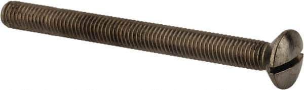Value Collection - M8x1.25 Metric Coarse, 90mm OAL Slotted Drive Machine Screw - Oval Head, Grade 18-8 & A2 Stainless Steel, Uncoated, Without Washer - Apex Tool & Supply