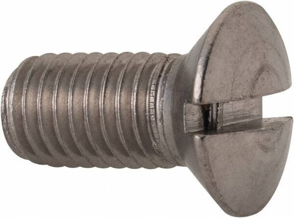 Value Collection - M10x1.50, 20mm OAL Slotted Drive Machine Screw - Oval Head, Grade 18-8 & A2 Stainless Steel, Uncoated, Without Washer - Apex Tool & Supply