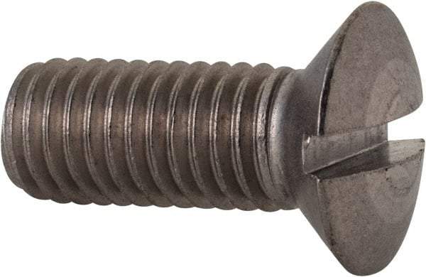 Value Collection - M10x1.50, 25mm OAL Slotted Drive Machine Screw - Oval Head, Grade 18-8 & A2 Stainless Steel, Uncoated, Without Washer - Apex Tool & Supply