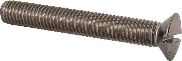 Value Collection - M10x1.50 Metric Coarse, 70mm OAL Slotted Drive Machine Screw - Oval Head, Grade 18-8 & A2 Stainless Steel, Uncoated, Without Washer - Apex Tool & Supply