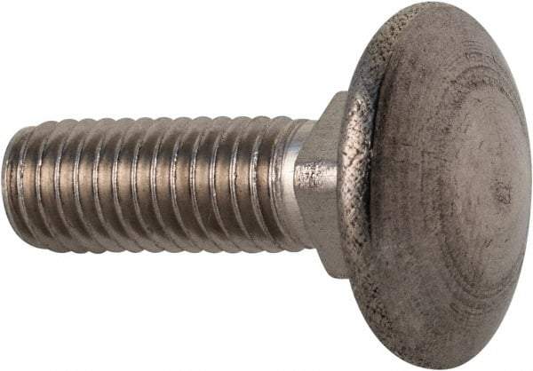 Value Collection - M5x0.8 16mm Length Under Head, Standard Square Neck, Carriage Bolt - Austenitic Grade A2 Stainless Steel, - Apex Tool & Supply
