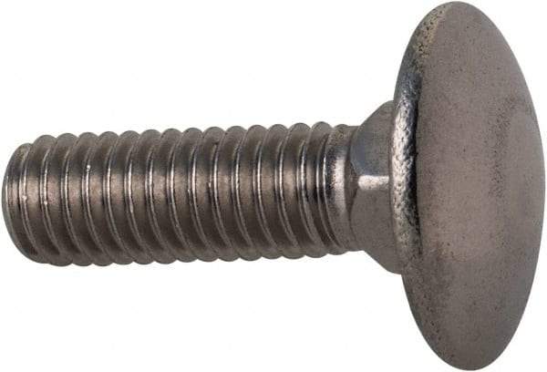 Value Collection - M6x1 20mm Length Under Head, Standard Square Neck, Carriage Bolt - Austenitic Grade A2 Stainless Steel, - Apex Tool & Supply